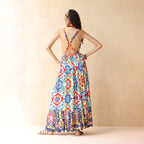 Omaira Crossover Braid Halter Dress