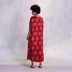 Relaxed-fit modal satin dress with clean structure
