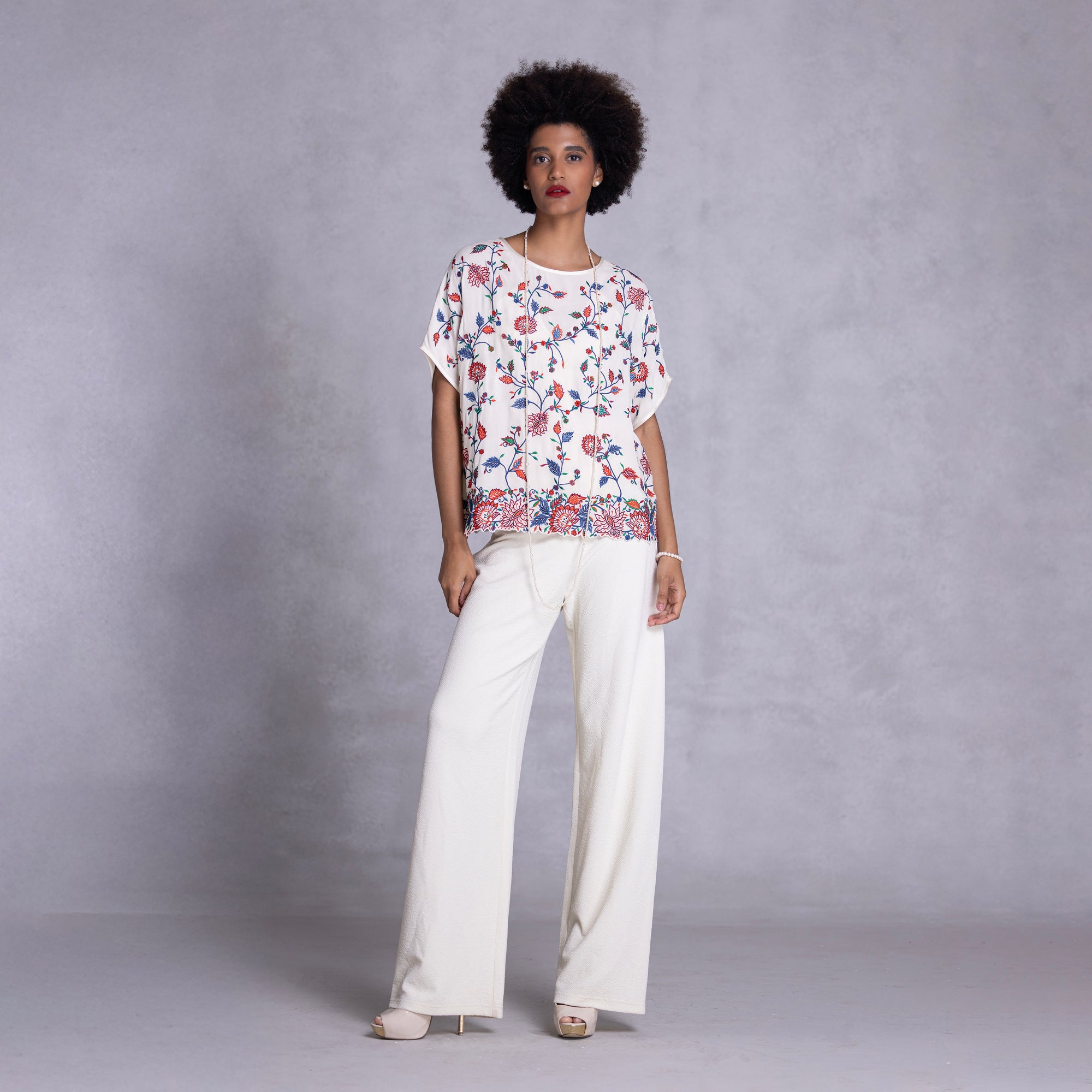 Embroidered Kimono Top