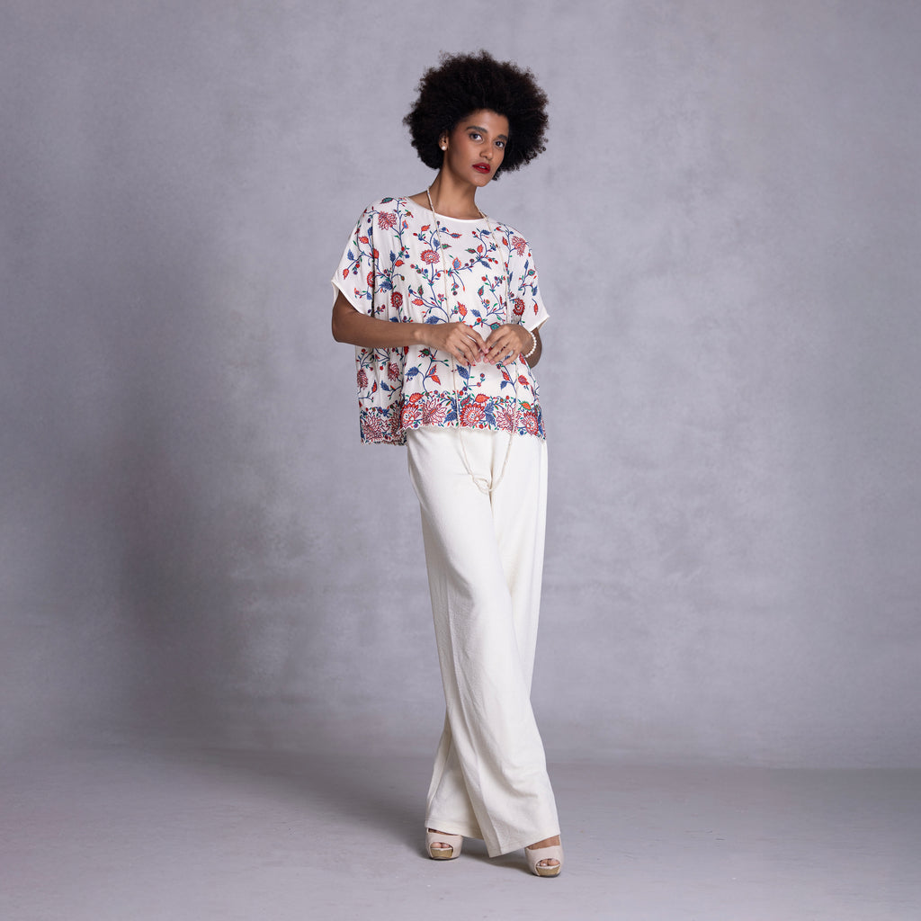 Embroidered Kimono Top
