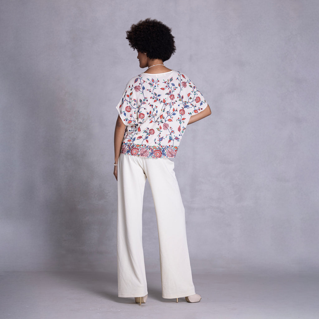 Embroidered Kimono Top