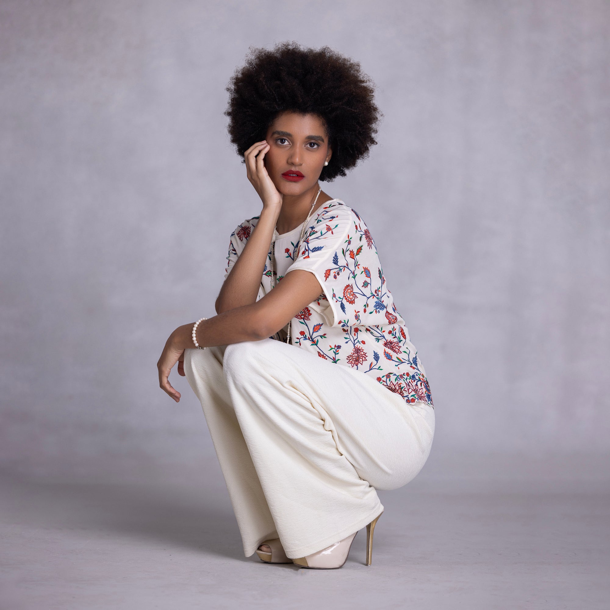 Embroidered Kimono Top