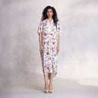 Embroidered Kimono Shirt Dress
