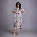 Embroidered Kimono Shirt Dress