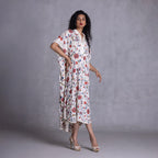 Embroidered Kimono Shirt Dress