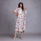 Embroidered Kimono Shirt Dress