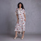 Embroidered Kimono Shirt Dress