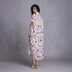 Embroidered Kimono Shirt Dress