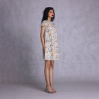  Cambric shift dress with shell button detailing
