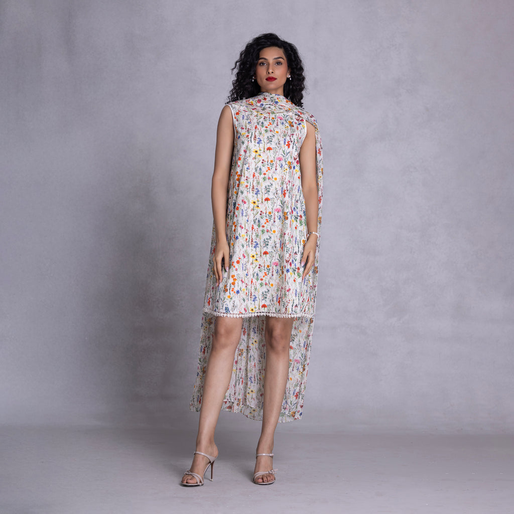  Payal Jain Azalea cambric and georgette shift dress
