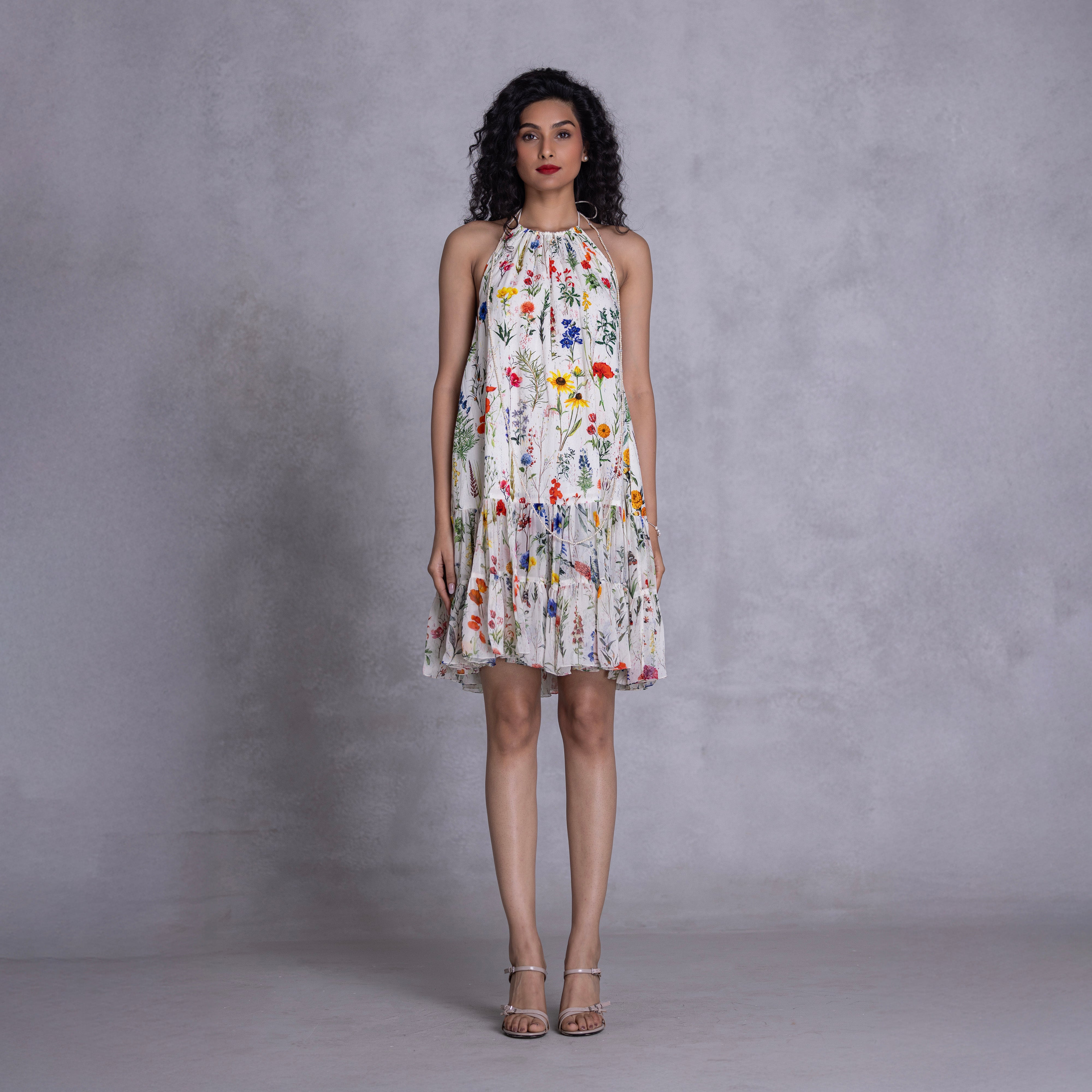  Payal Jain Petunia cambric and georgette halter dress