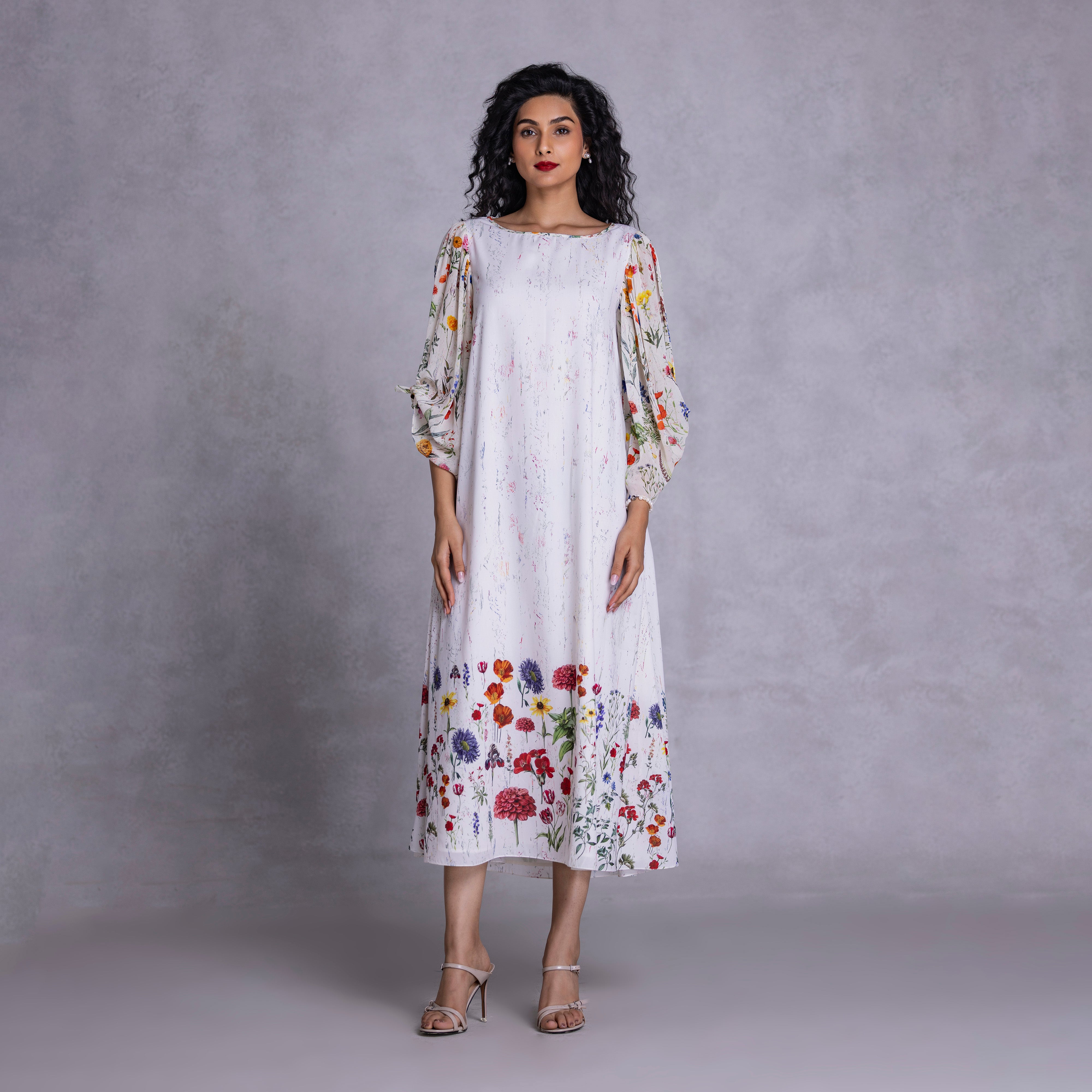  Payal Jain Lavender crystal crepe boat neck dress
