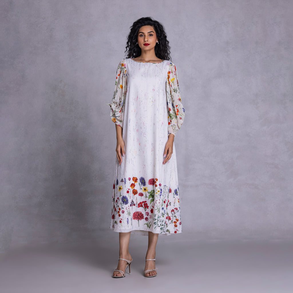  Payal Jain Lavender crystal crepe boat neck dress
