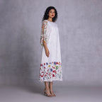 Crystal crepe dress showing clean structure
