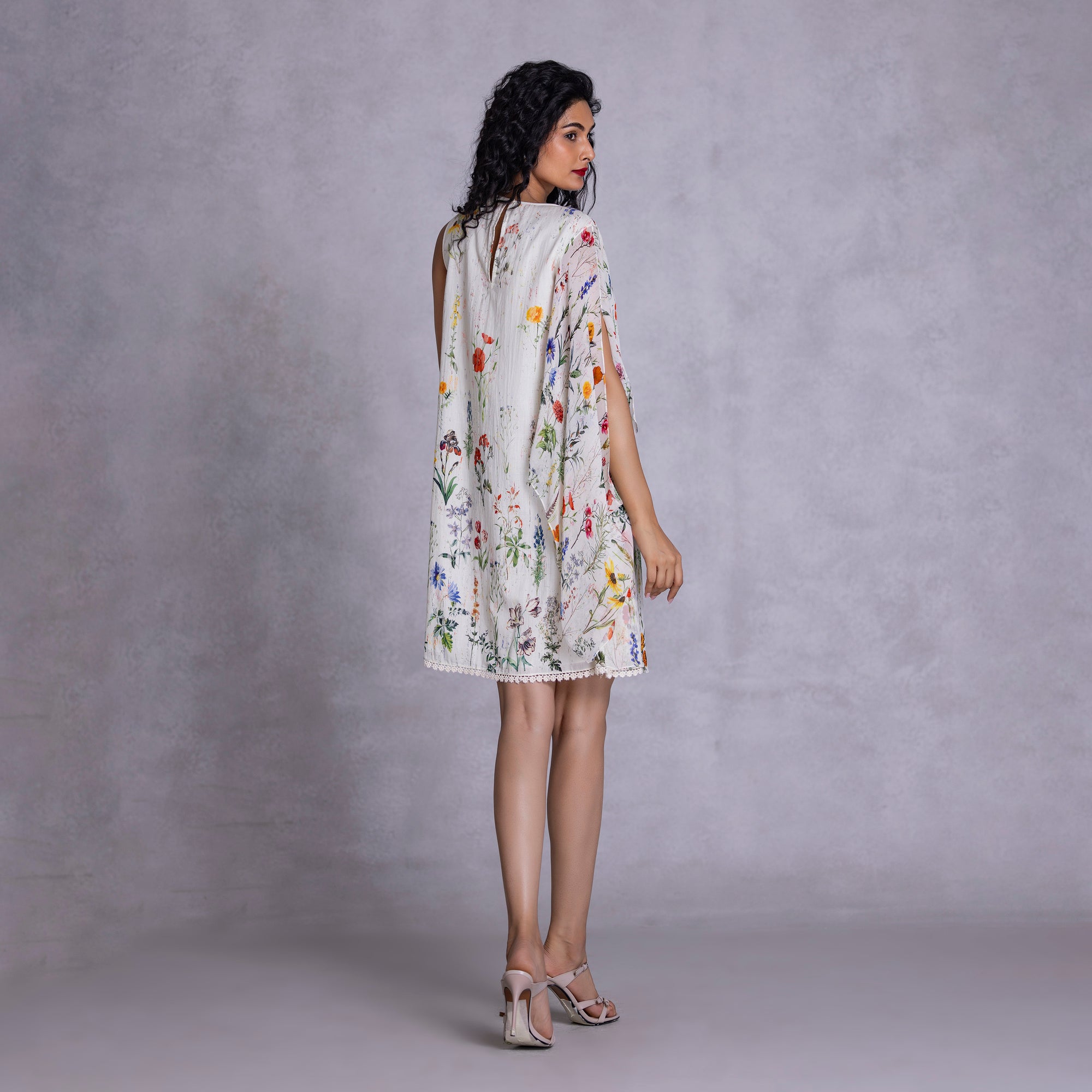 Amaryllis Shift Dress With Drape