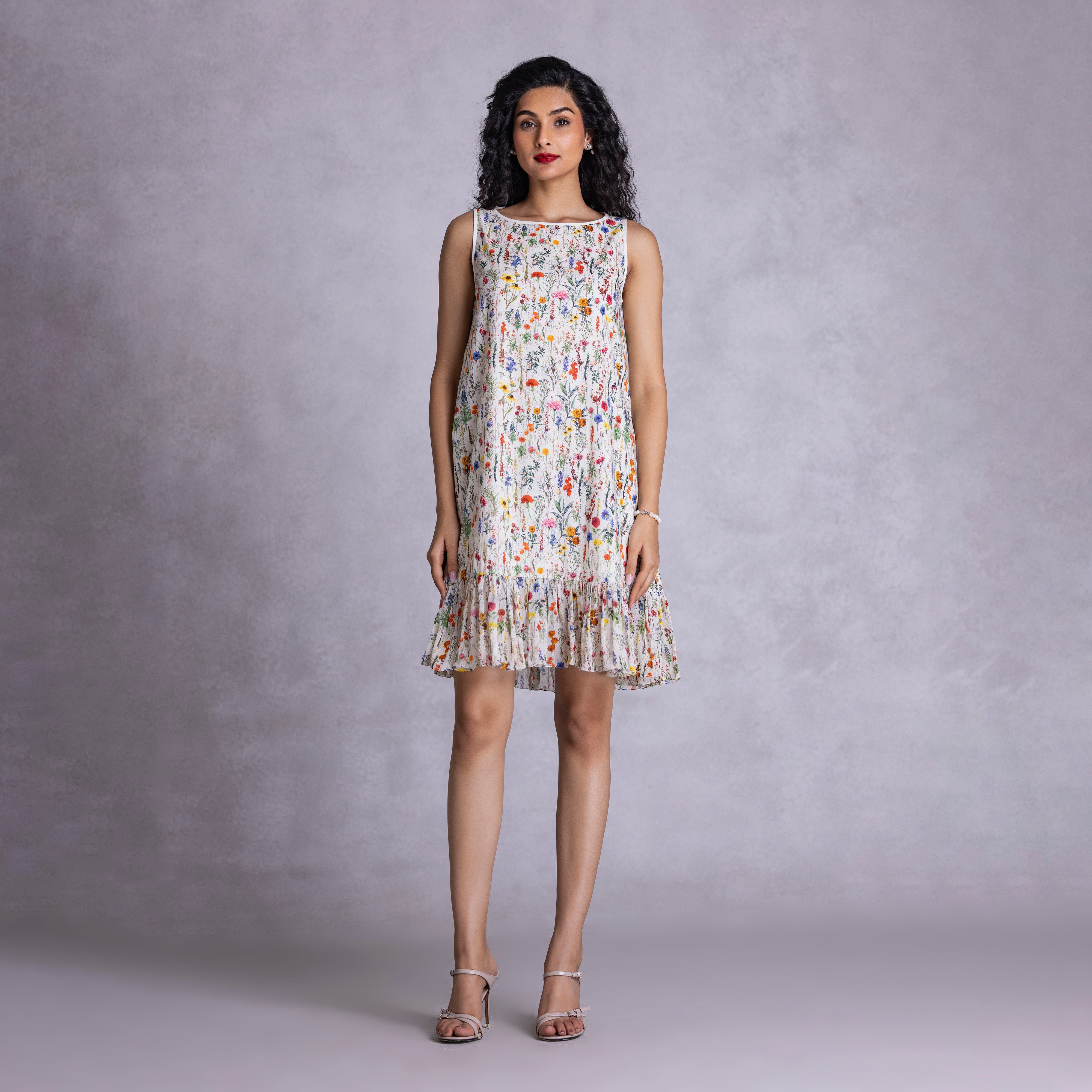 Payal Jain Rose cambric shift dress with ruffle detail
