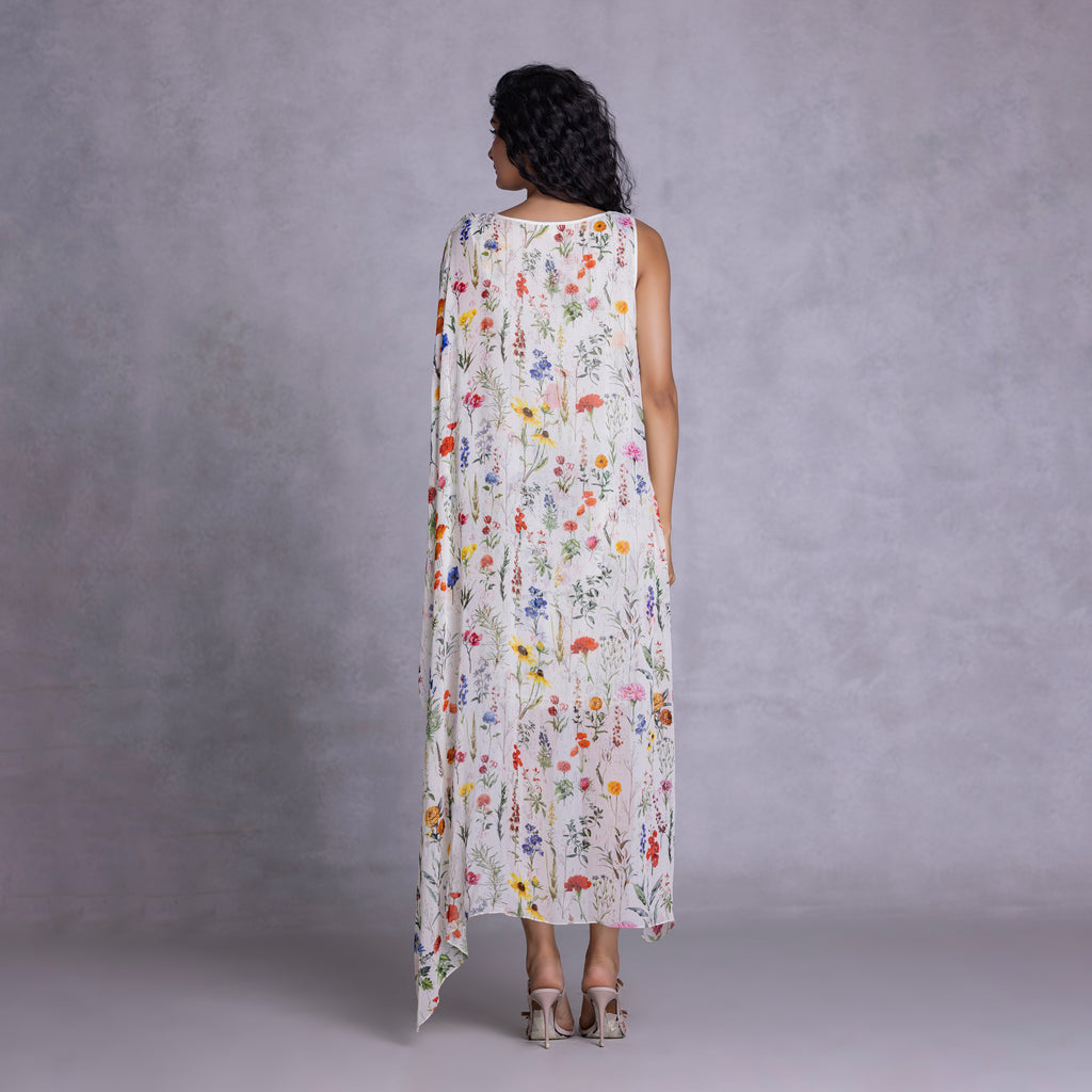 Draped detail on cambric shift dress
