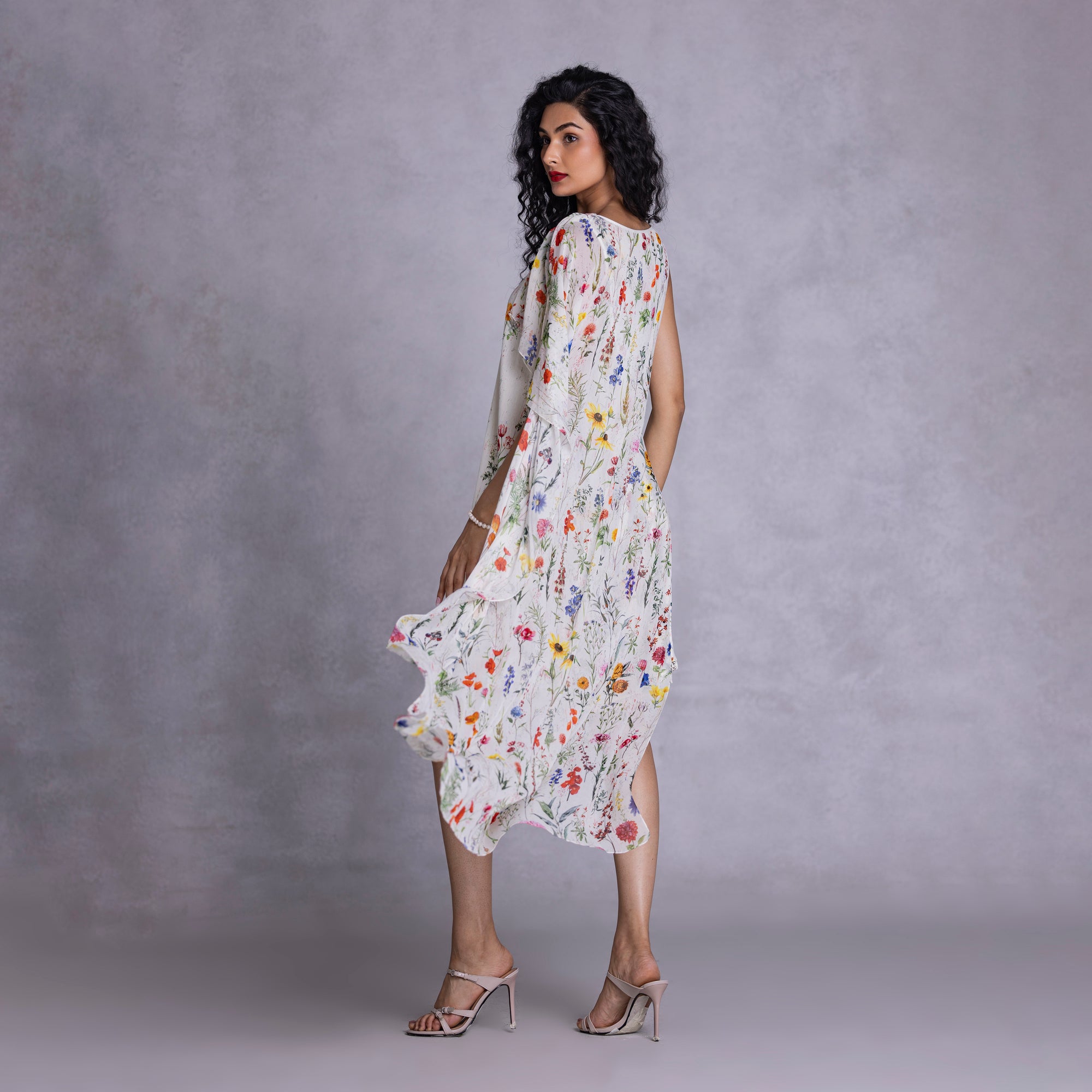 Orchid Shift Dress With Drape