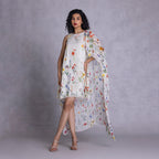 Payal Jain Orchid cambric and georgette shift dress
