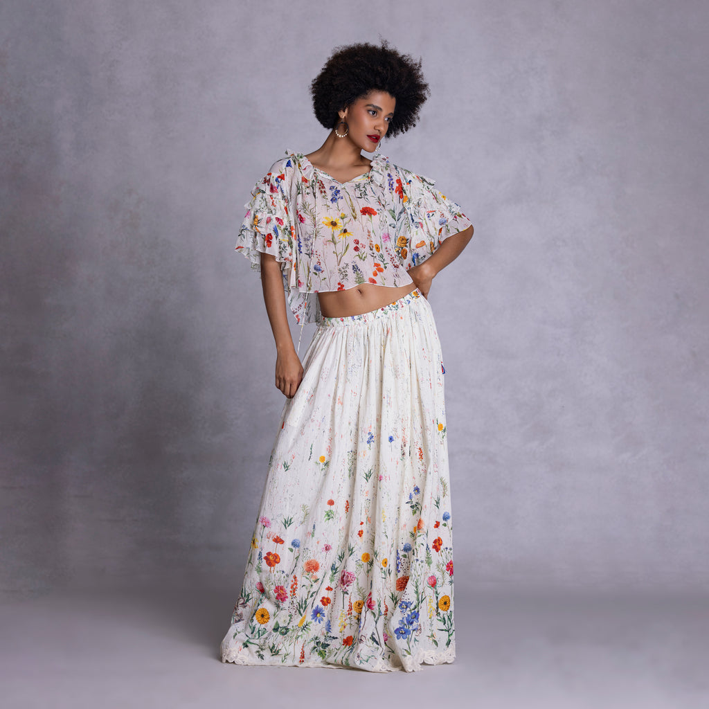 Georgette top showing fluid movement and clean form