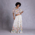 Georgette top showing fluid movement and clean form