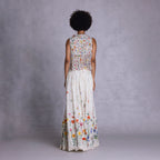 Cambric skirt showing fluid silhouette and clean structure