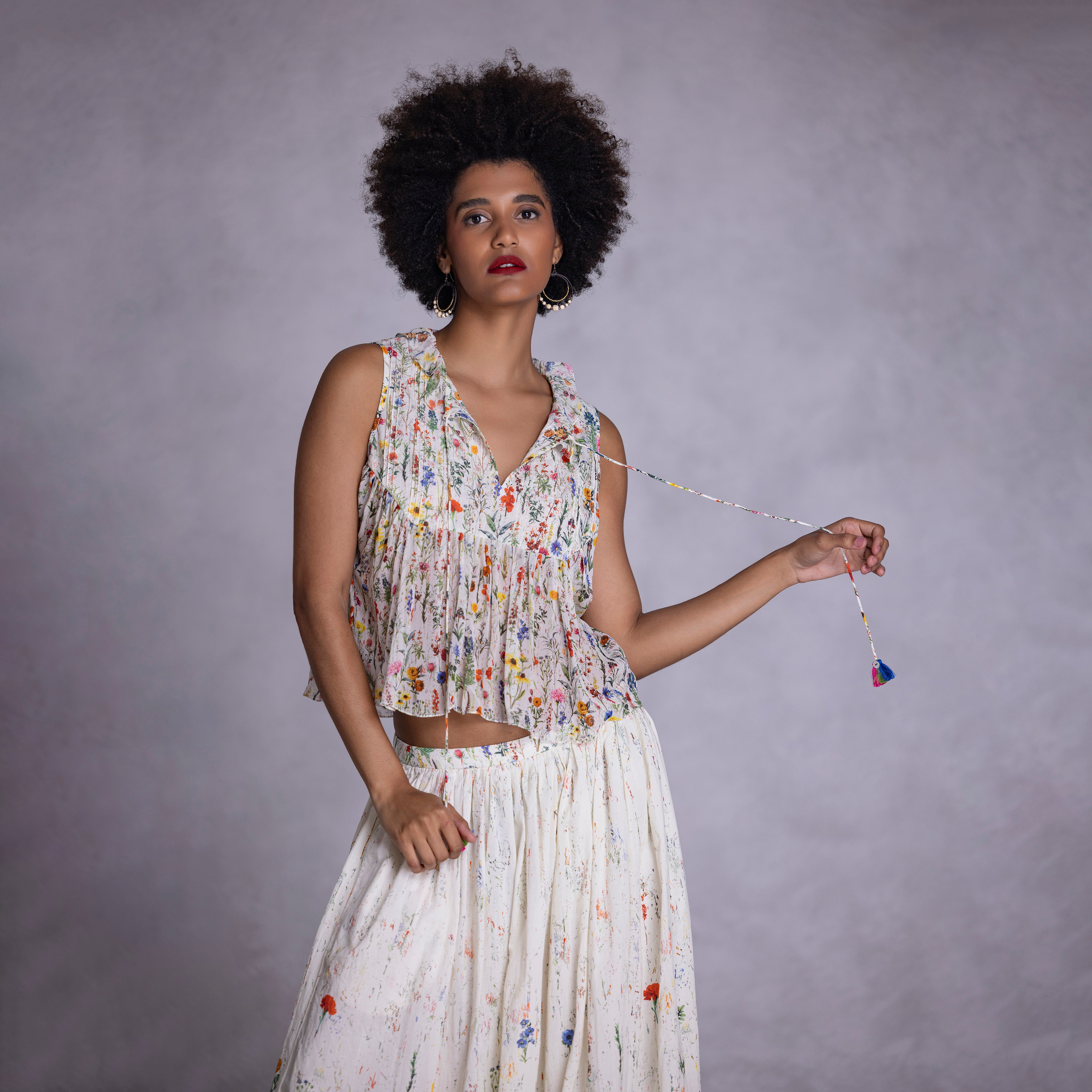 Begonia Pintuck Crop Top