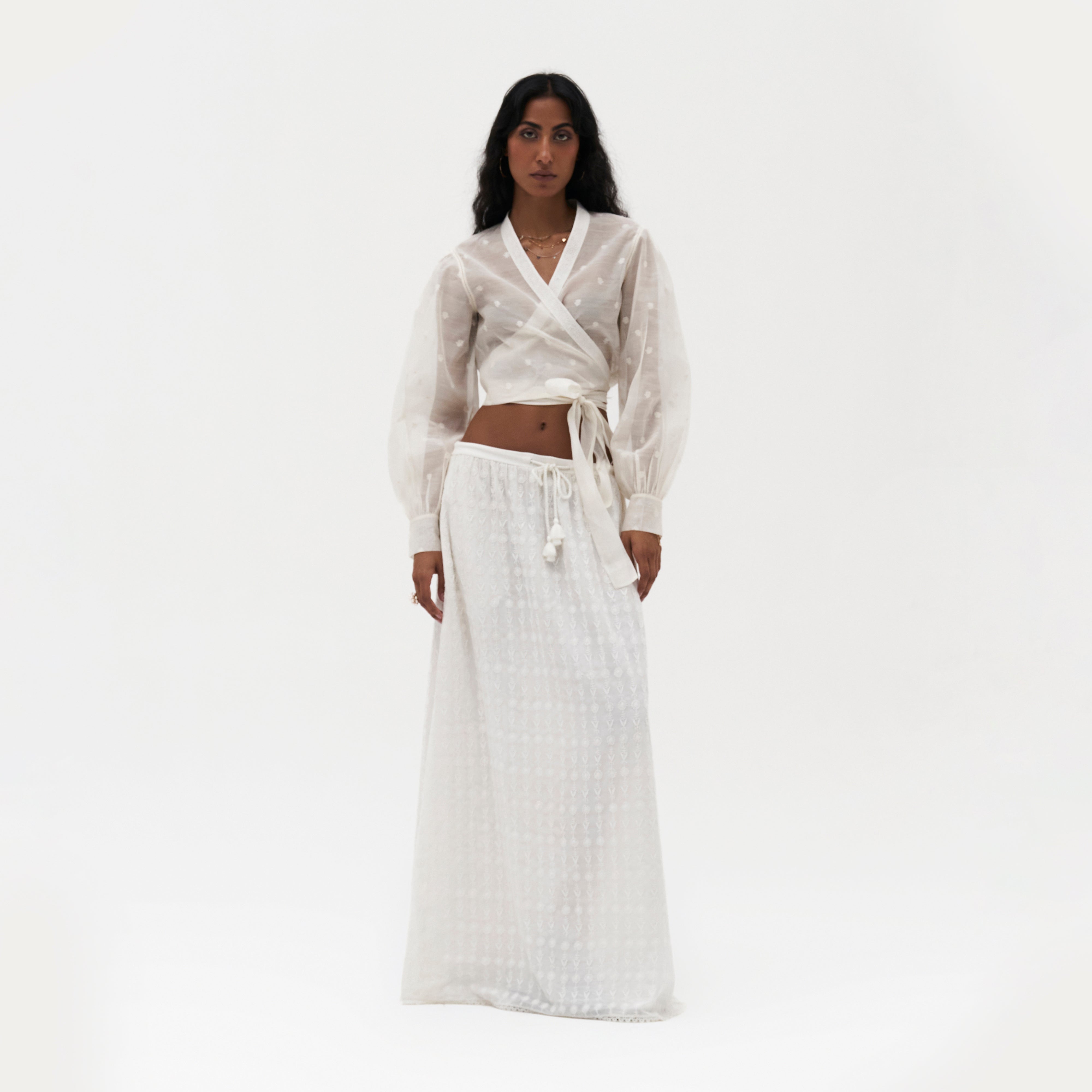 Sylvie Chikankari Wrap Top