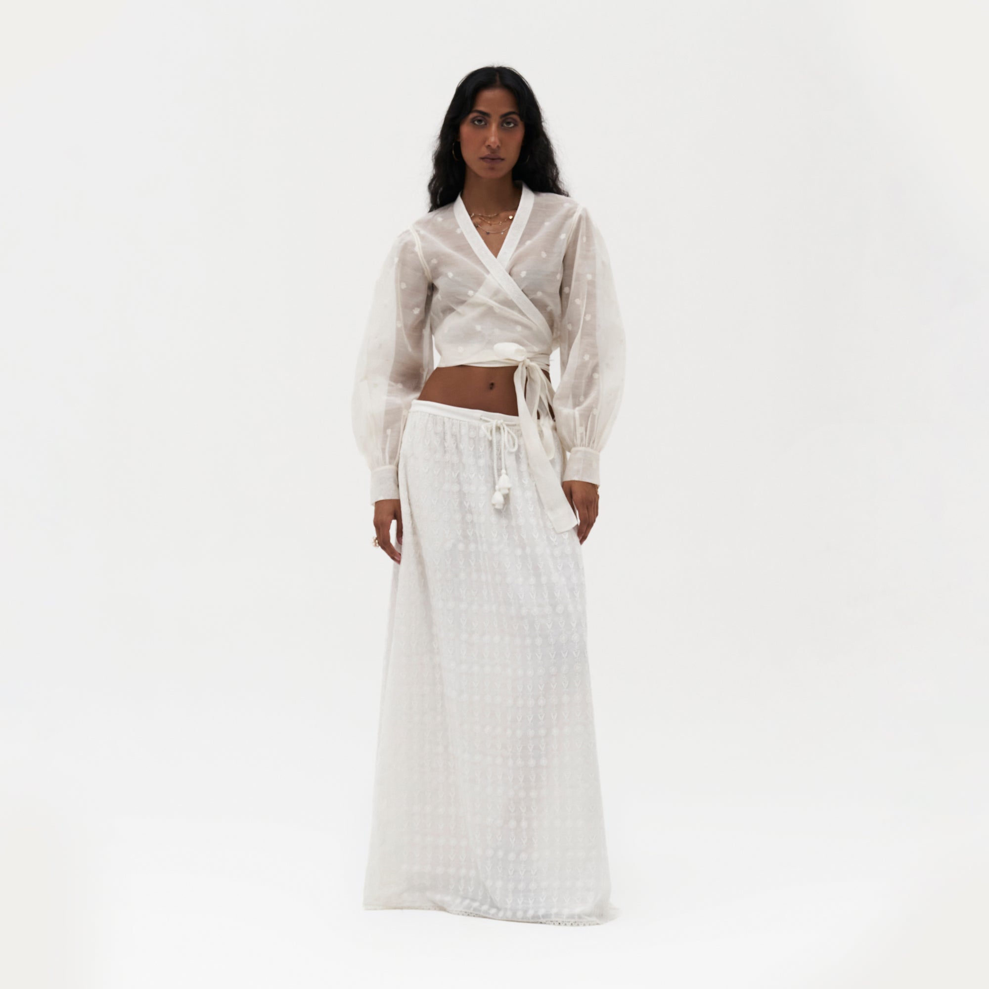 Sylvie Chikankari Wrap Top