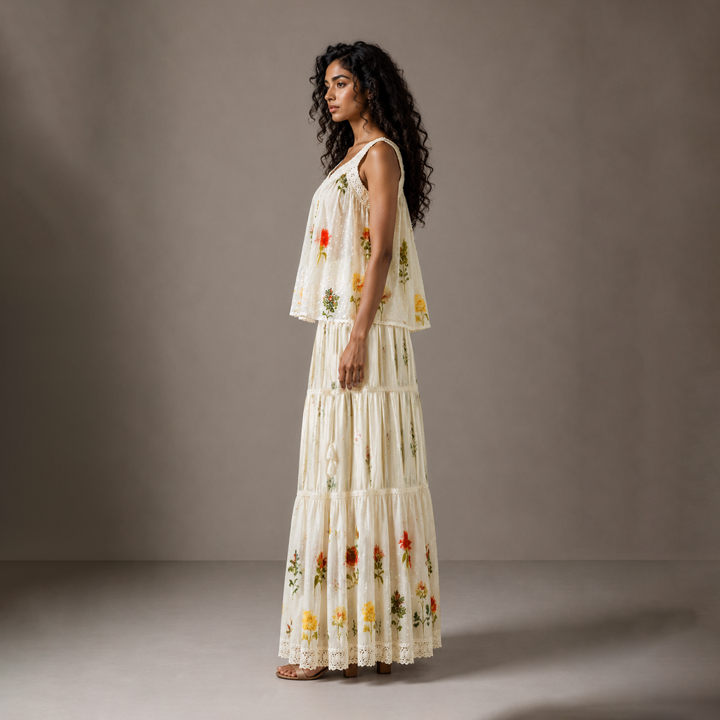 Noemi Tiered Long Skirt