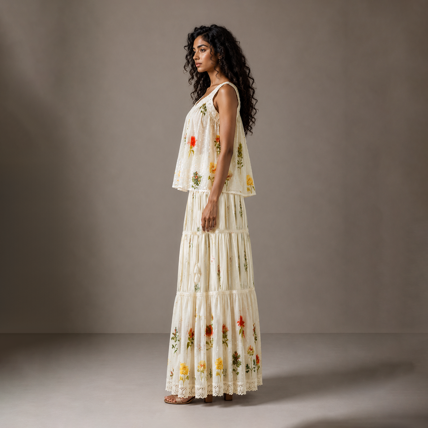 Noemi Tiered Long Skirt