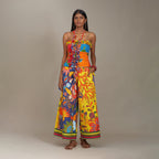 Alyssa Off Shoulder Bustier Jumpsuit Forest Wonderland