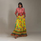 Arya Tiered Maxi Skirt Bird Family