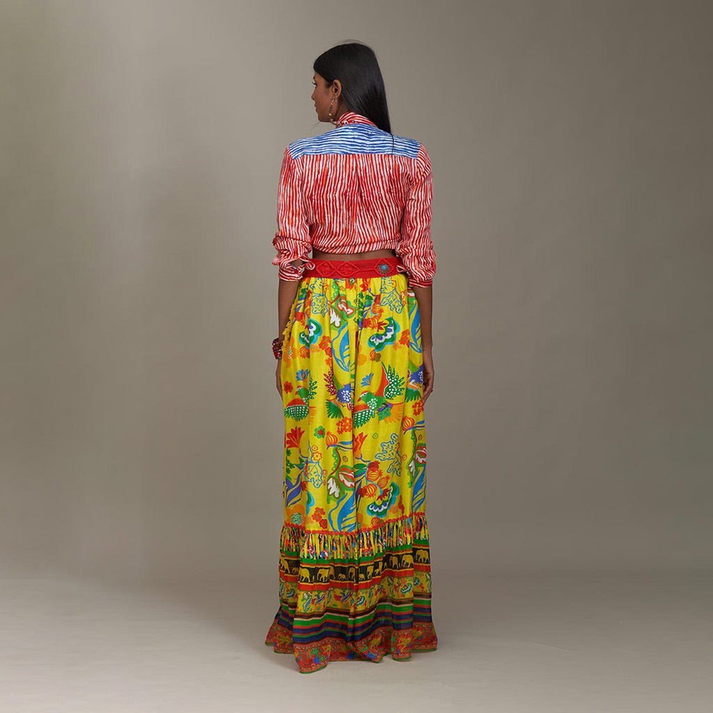 Arya Tiered Maxi Skirt Bird Family