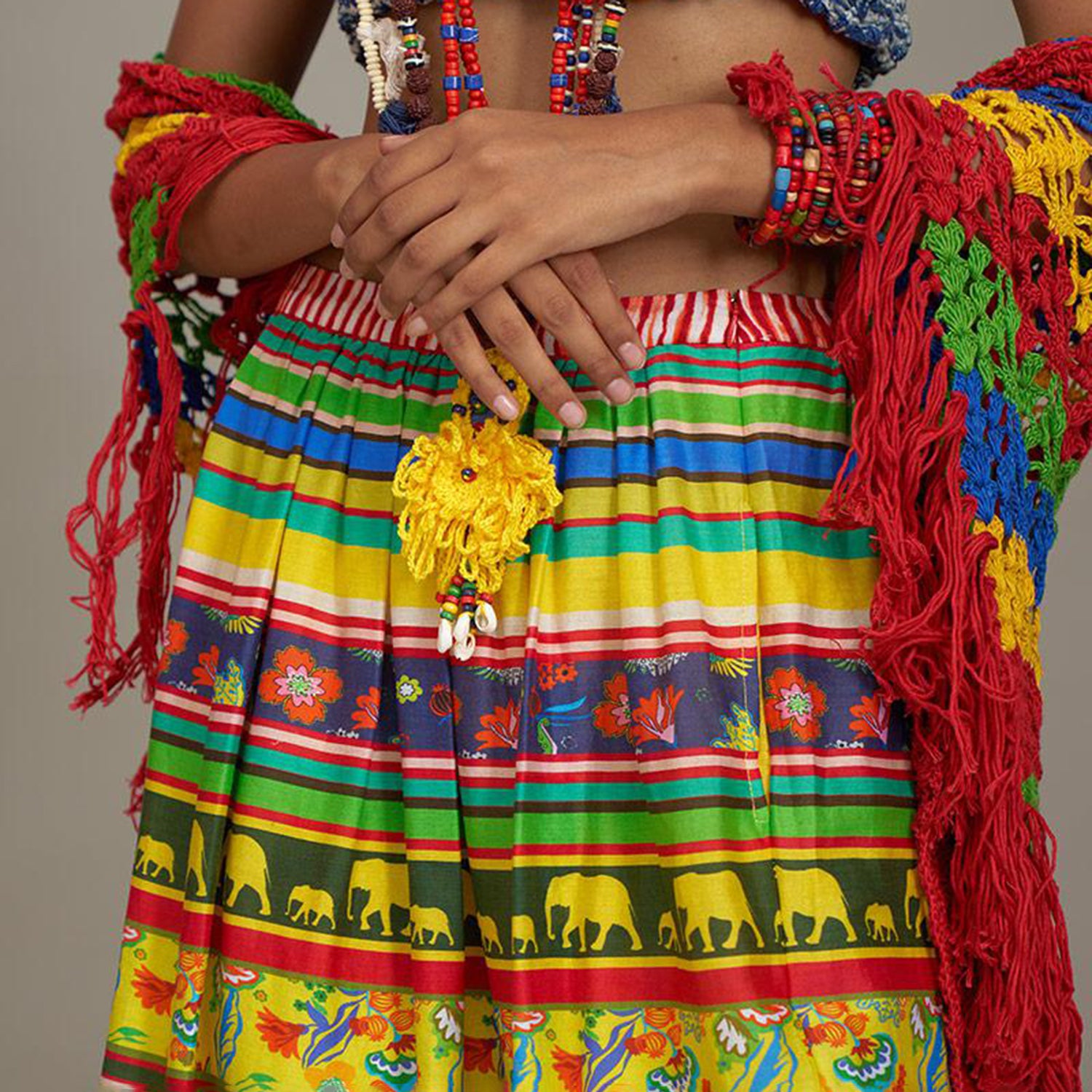 Elisa Border Maxi Skirt Jungle Trail