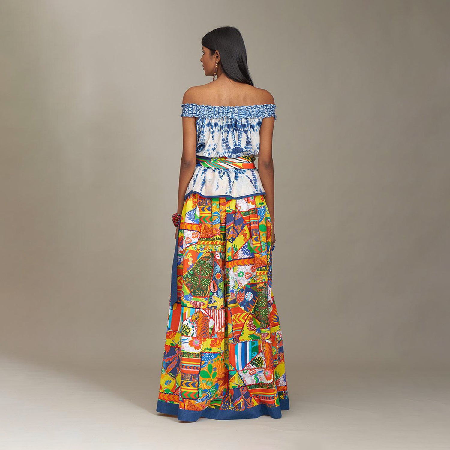 Kamila Wrap Jungle Patchwork Skirt
