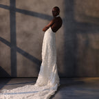 Gossamer Night – Jeweled Guipure Lace Gown