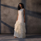 Ivory Reverie – Chikankari Cascade Gown