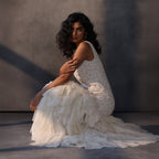 Ivory Reverie – Chikankari Cascade Gown