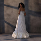 Celestial Waltz – Feather-Detailed Balloon Gown
