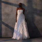 Celestial Bloom – Sculpted Taffeta Gown