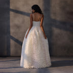 Lunar Serenade – Textured Taffeta Corset Dress