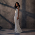 Silent Moon – Bejeweled Guipure Lace Gown