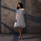 Winter Bloom – Cutwork Appliqué Lace Dress