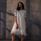 Winter Bloom – Cutwork Appliqué Lace Dress