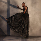 Shadow Blossom – Floating Flower Lace Dress