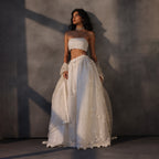 Frosted Petals – Voluminous Cutwork Lace Skirt