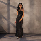 Onyx Reverie – Beaded Corset Gown