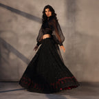 Midnight Tapestry – Black Chikankari Royal Skirt