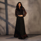 Midnight Tapestry – Black Chikankari Royal Skirt
